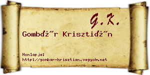 Gombár Krisztián névjegykártya