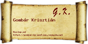 Gombár Krisztián névjegykártya